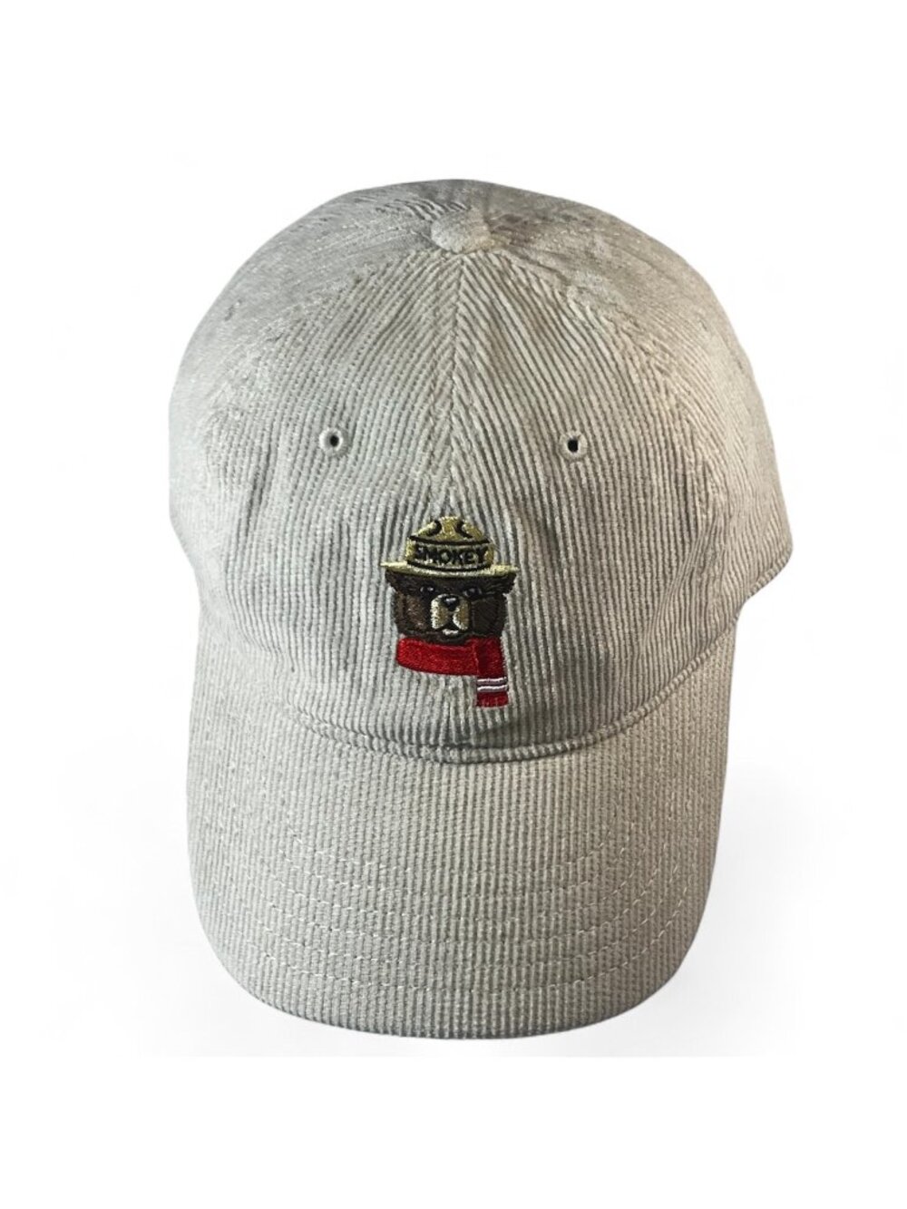 Official Smokey Bear Embroidered Mailbox Off White Beige Strapback Dad Hat Cap